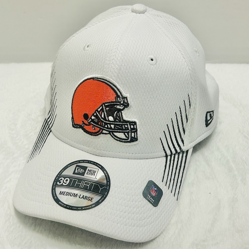 New Era‎ Cleveland Browns Active 39THIRTY Stretch Flex Hat Cap M/L White NFL